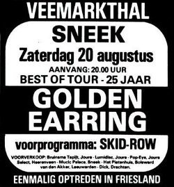 Golden Earring show newspaper ad Sneek - Veemarkthal August 20, 1988